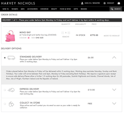 Harvey Nichols eCommerce Checkout