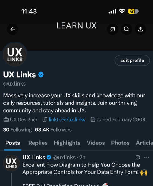 X Mobile UX Links