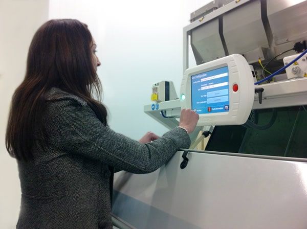 Food processing touch screen