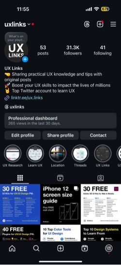 UX Links Instagram