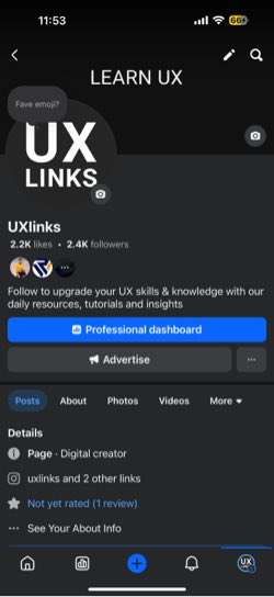 UX Links Facebook